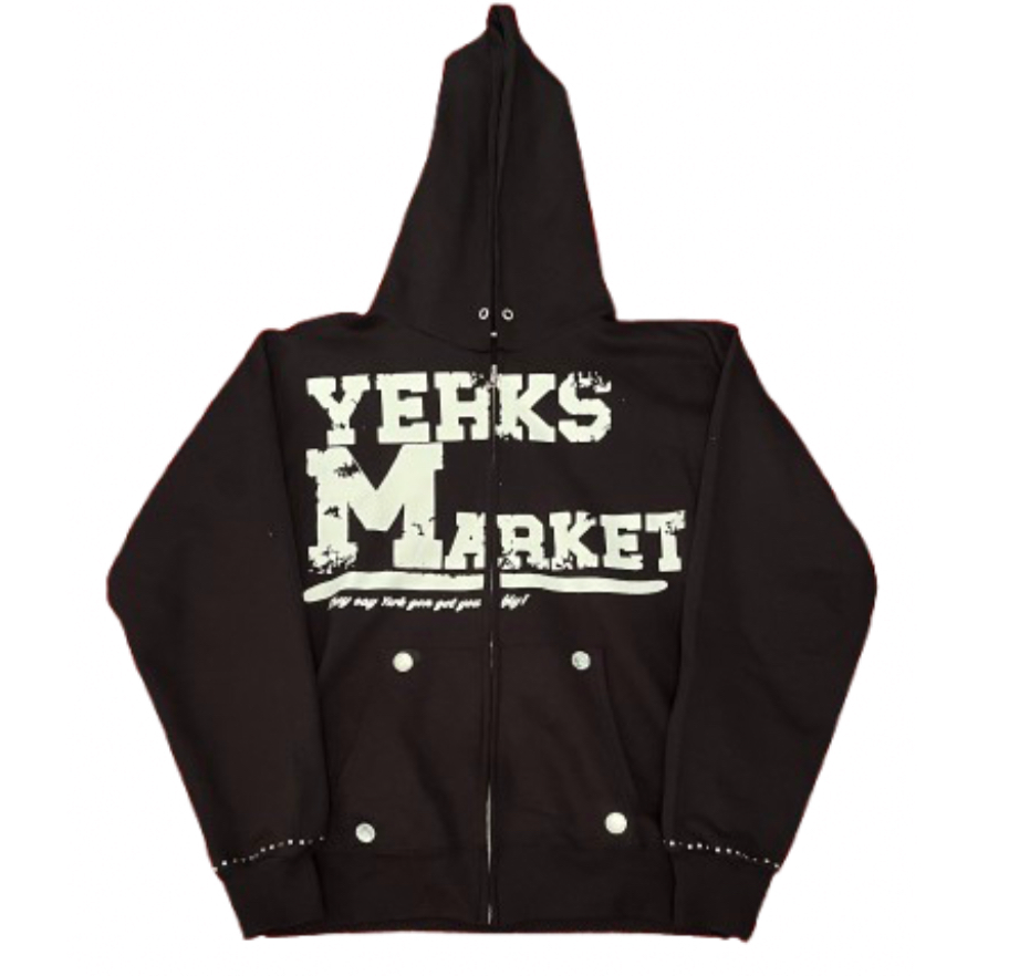 Yerks Rhinestone Zip Up